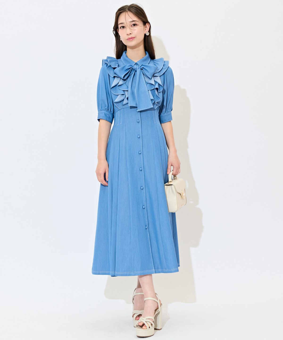 WILLSELECTION「ラッフルリボンタイシャツワンピース」|ワンピース|