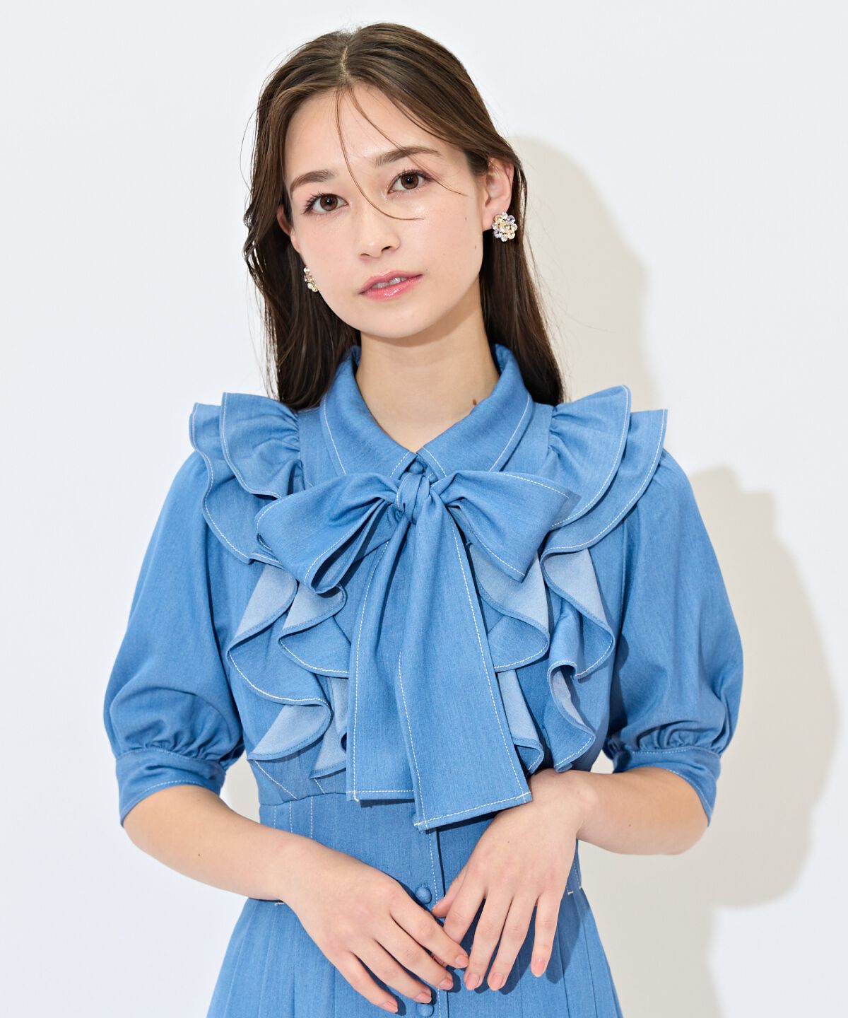 WILLSELECTION「ラッフルリボンタイシャツワンピース」|ワンピース|