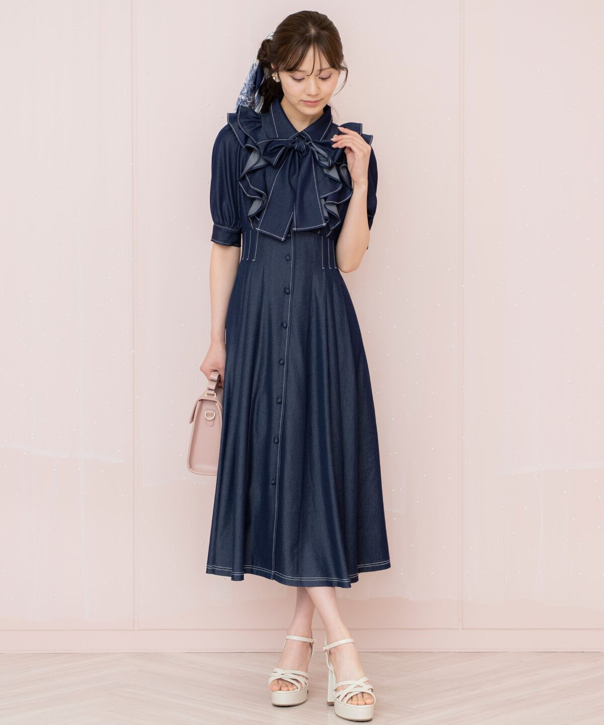 WILLSELECTION「ラッフルリボンタイシャツワンピース」|ワンピース|