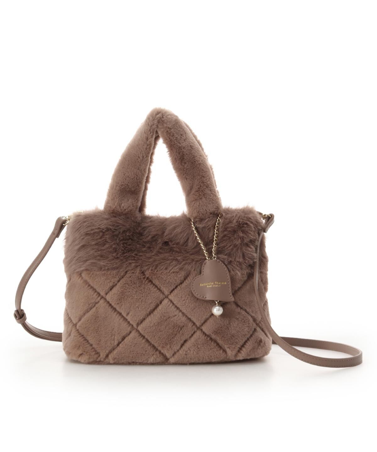 Samantha Thavasa Petit Choice「キルティングファーバッグ」|ショルダー・メッセンジャー|モカ