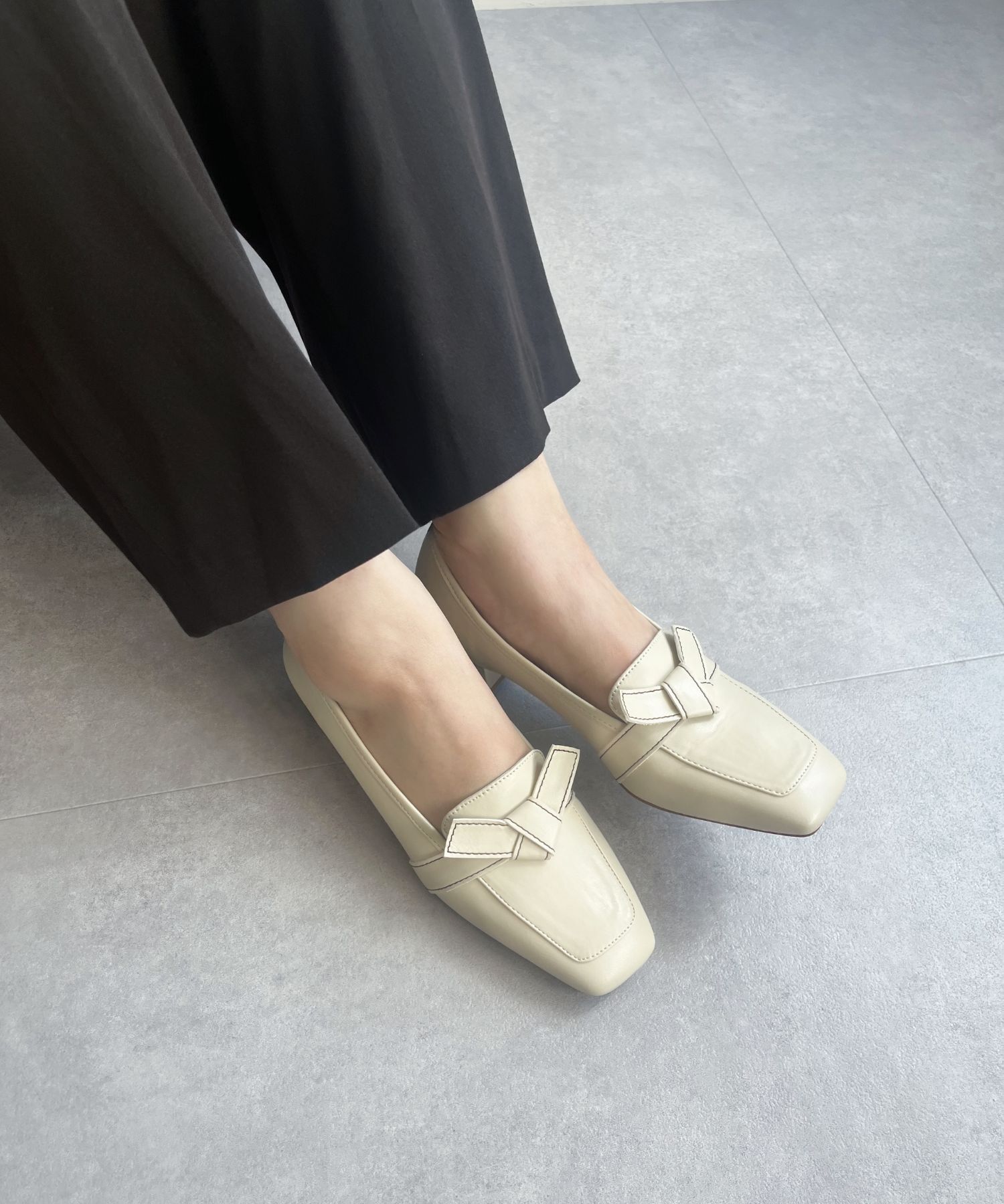 ORiental TRaffic「【WEB限定】●2025秋冬新作●リボンデザイン 甲深パンプス /55301 ヒール3.5ｃｍ ヒールローファー」|パンプス|