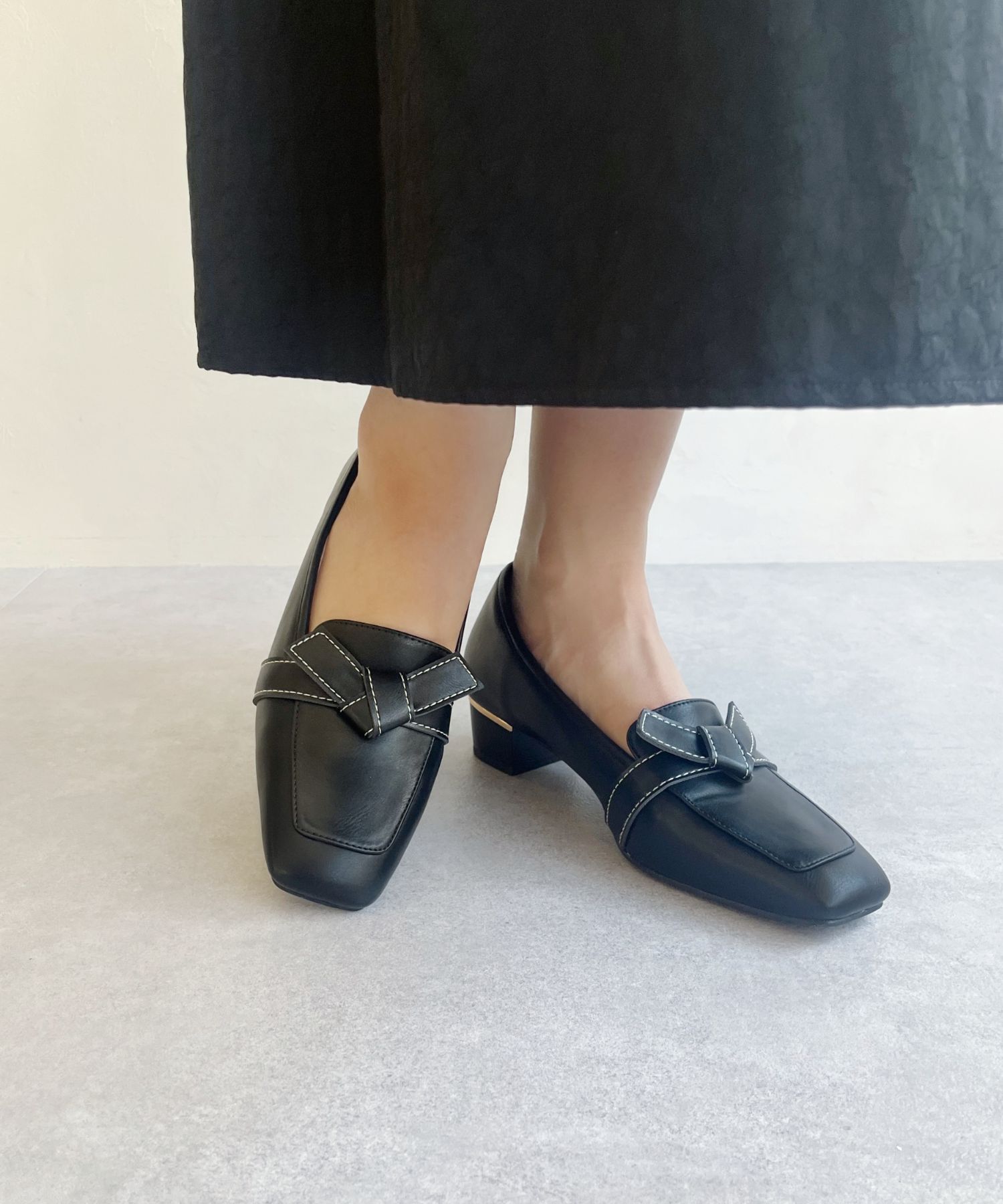 ORiental TRaffic「【WEB限定】●2025秋冬新作●リボンデザイン 甲深パンプス /55301 ヒール3.5ｃｍ ヒールローファー」|パンプス|