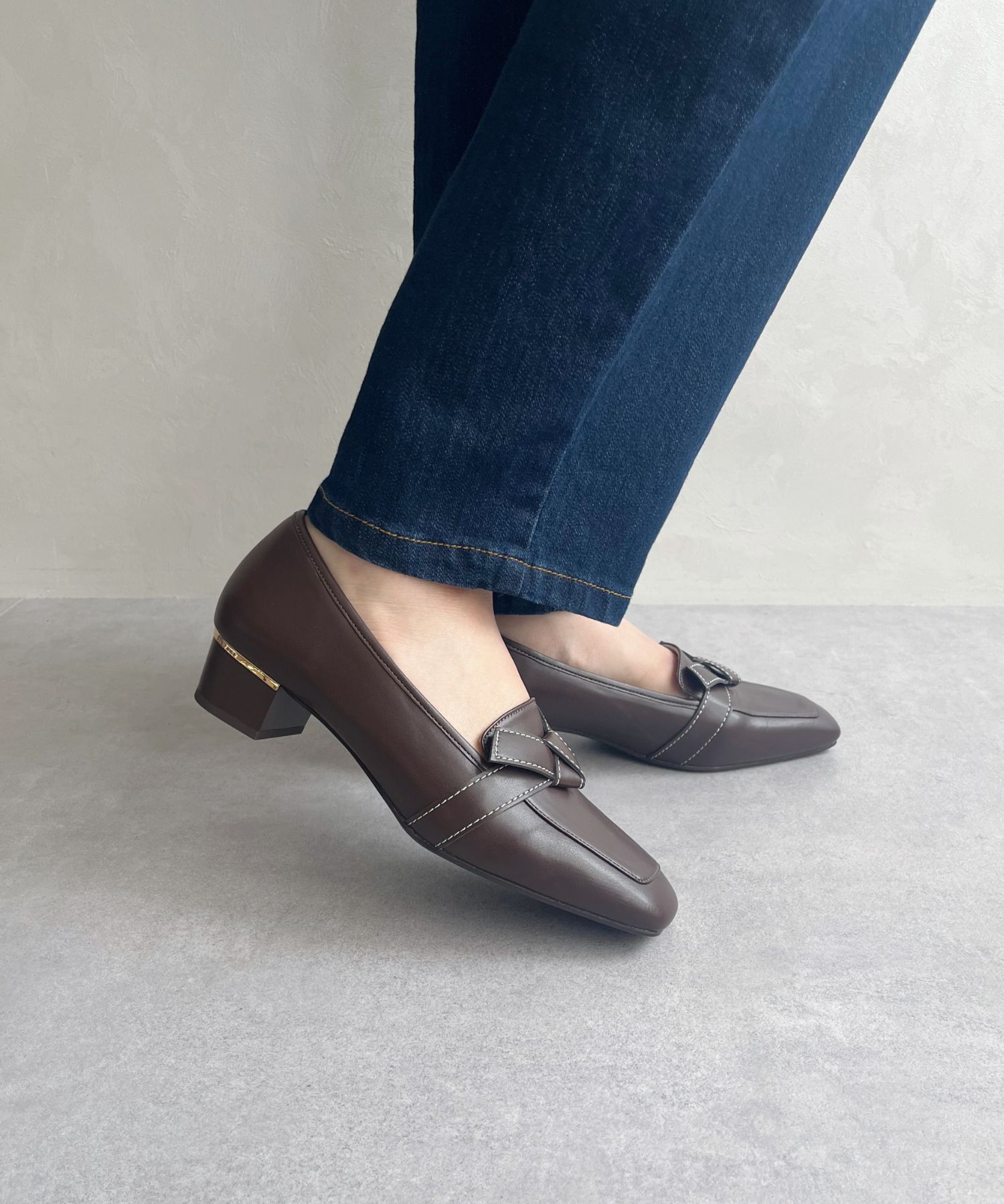 ORiental TRaffic「【WEB限定】●2025秋冬新作●リボンデザイン 甲深パンプス /55301 ヒール3.5ｃｍ ヒールローファー」|パンプス|