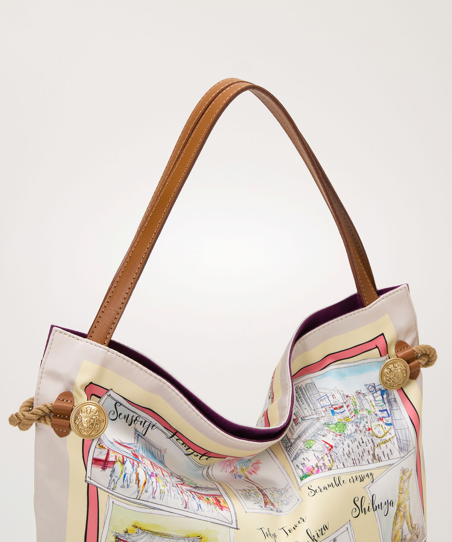 TOPKAPI TREASURE「【TREASURE TOPKAPI】マイルドサテン スカーフ柄 トートバッグ スーベニアプリント」|トートバッグ|