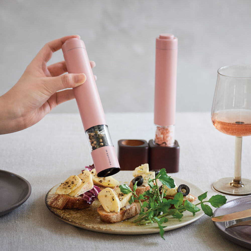 recolte「レコルト  電動 ソルト＆ペッパーミル ミニ RMM-1」|電化製品|グレイッシュピンク