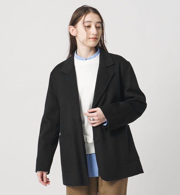 UNITED ARROWS リバー テーラード コート 36 ブラック リバー テーラード コート （その他アウター）｜UNITED ARROWS