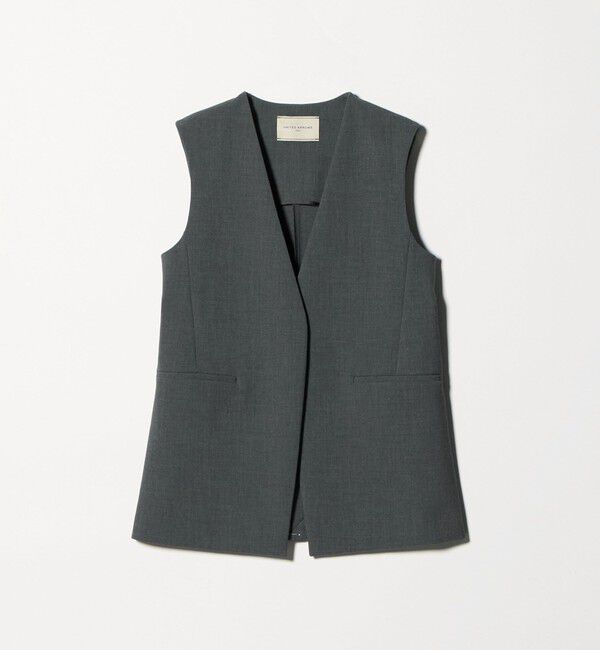 UNITED ARROWS「ダブルクロス ミドルベスト ‐ウォッシャブル‐」|ベスト・ジレ|DK.GRAY