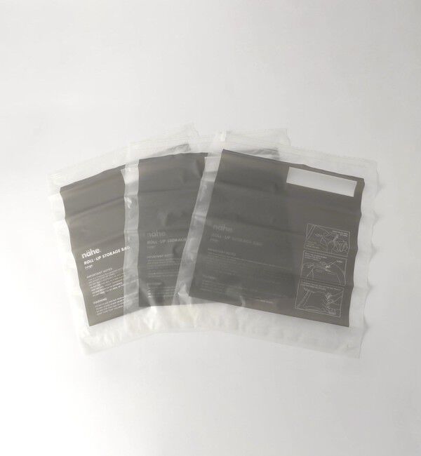 UNITED ARROWS green label relaxing「＜nahe＞ロールアップストレージバッグ L 3枚セット 圧縮袋」|トラベルグッズ|MD.GRAY