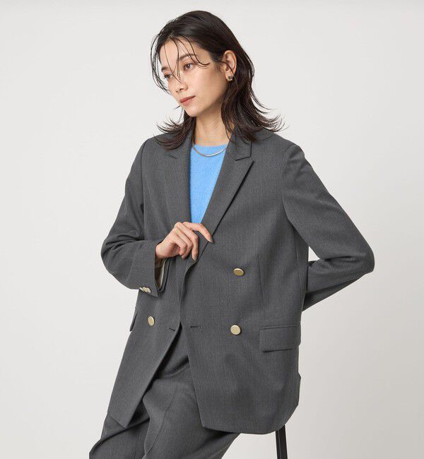 UNITED ARROWS green label relaxing「［size SHORTあり］Greed グリード ダブル ジャケット ウォッシャブル」|テーラードジャケット|MD.GRAY