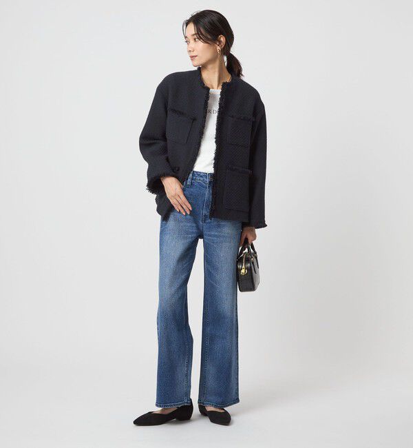 UNITED ARROWS green label relaxing「ミックスツイードライク ポケット ノーカラー ジャケット」|ノーカラージャケット|