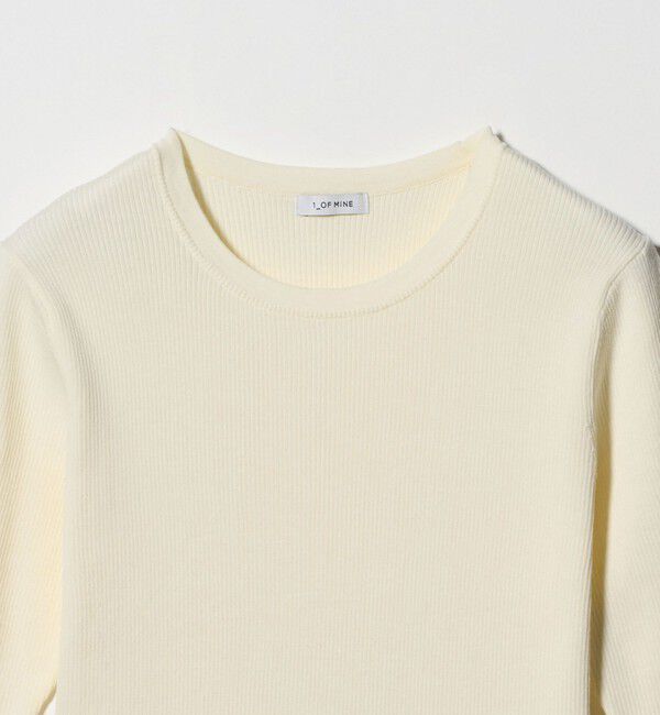 UNITED ARROWS green label relaxing「＜1_OF MINE＞リブ クルーネック 5分袖 ニット プルオーバー」|ニット・セーター|