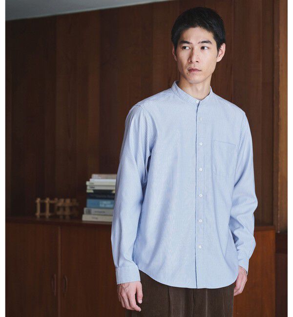 UNITED ARROWS green label relaxing「W/R オックス バンドカラー シャツ」|シャツ・ブラウス|LT.BLUE
