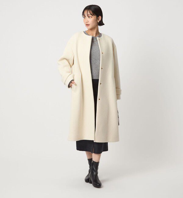 size SHORTあり］SENTDALE WOOL セントデールウール ノーカラー コート