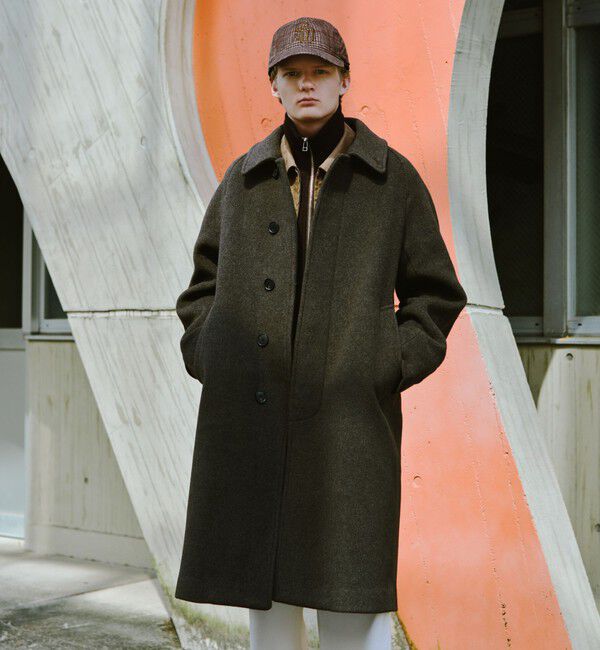 UNITED ARROWS green label relaxing「Ballis バリス モッサー バルカラー ブラウン ステンカラーコート」|ステンカラーコート|DK.BROWN