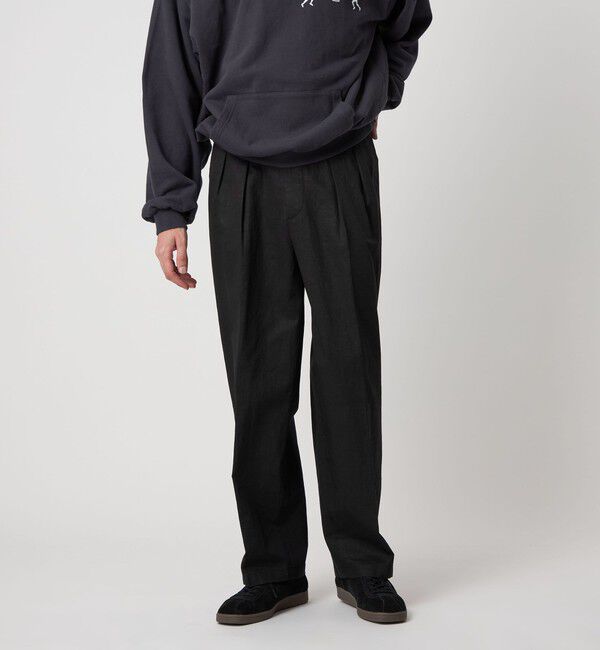 STEVEN ALAN「＜Steven Alan＞ コットン/リネン ツイル イン ツープリーツ ドレス トラウザーズ ハーフイージー」|スラックス|