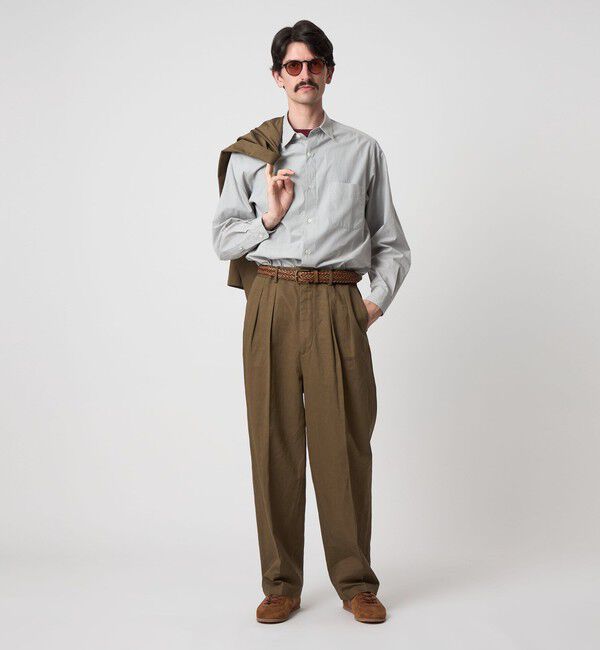 STEVEN ALAN「＜Steven Alan＞ コットン/リネン ツイル イン ツープリーツ ドレス トラウザーズ ハーフイージー」|スラックス|