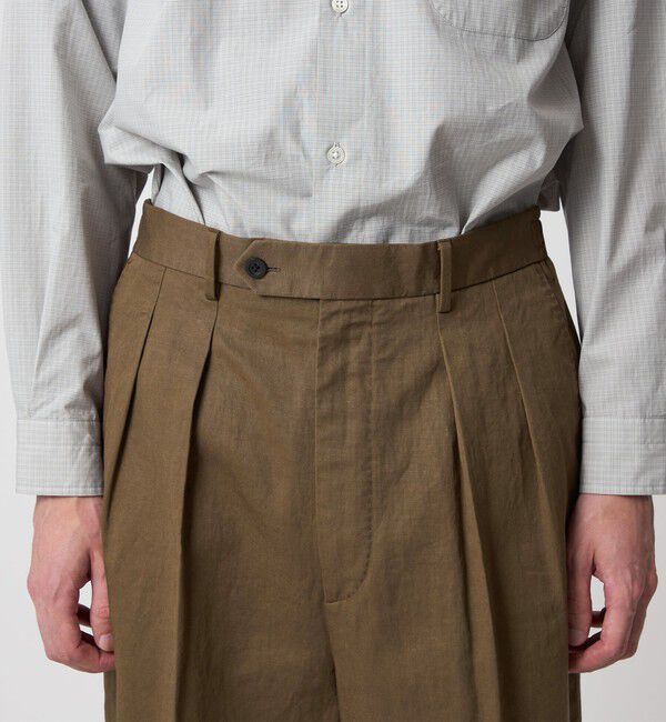STEVEN ALAN「＜Steven Alan＞ コットン/リネン ツイル イン ツープリーツ ドレス トラウザーズ ハーフイージー」|スラックス|