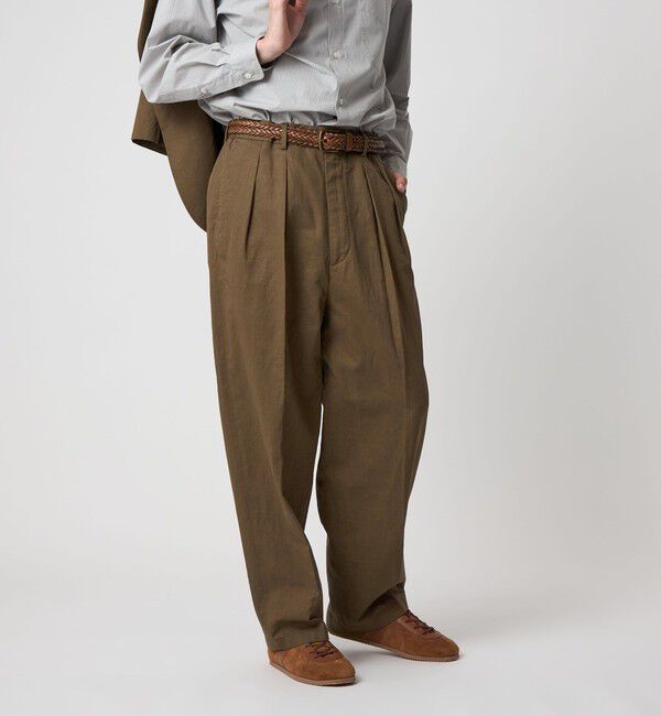 STEVEN ALAN「＜Steven Alan＞ コットン/リネン ツイル イン ツープリーツ ドレス トラウザーズ ハーフイージー」|スラックス|