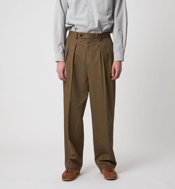 STEVEN ALAN「＜Steven Alan＞ コットン/リネン ツイル イン ツープリーツ ドレス トラウザーズ ハーフイージー」|スラックス|