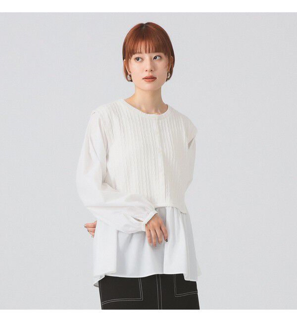 Ray BEAMS 「ケーブル ジャガード キリカエ シャツ」|シャツ・ブラウス|