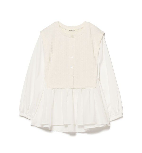 Ray BEAMS 「ケーブル ジャガード キリカエ シャツ」|シャツ・ブラウス|