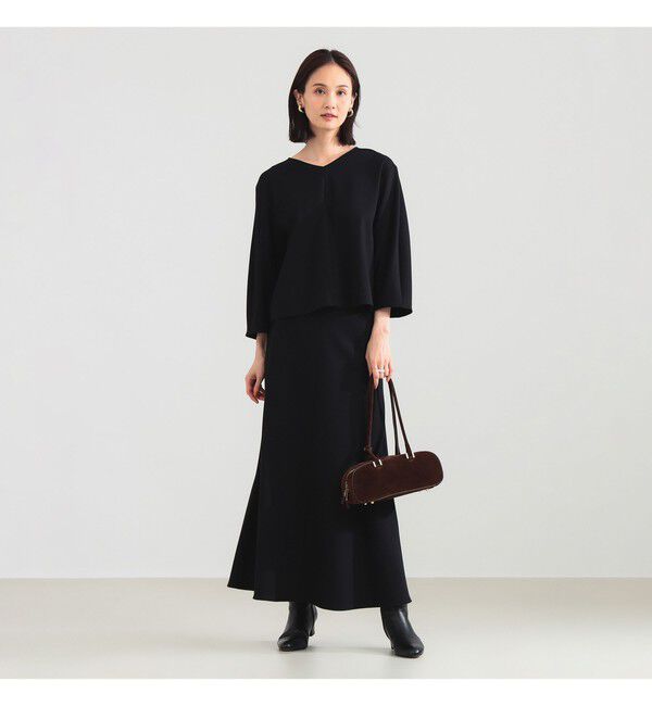 Demi-Luxe BEAMS 「レーヨン ナイロン ポンチ Vネック プルオーバー」|Tシャツ・カットソー|