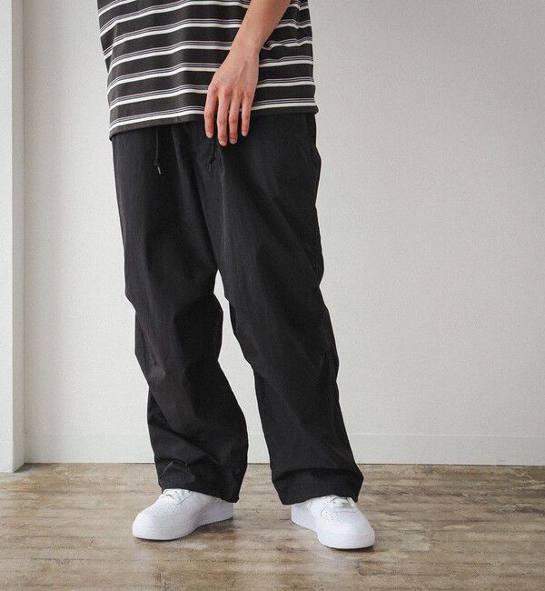 BEAMS「BEAMS / コットン ナイロン オーバーパンツ」|その他|BLACK