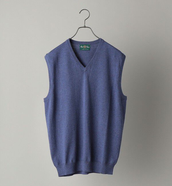 SHIPS「ALAN PAINE:12ゲージ Vネック ニットベスト」|ベスト・ジレ|ネイビー