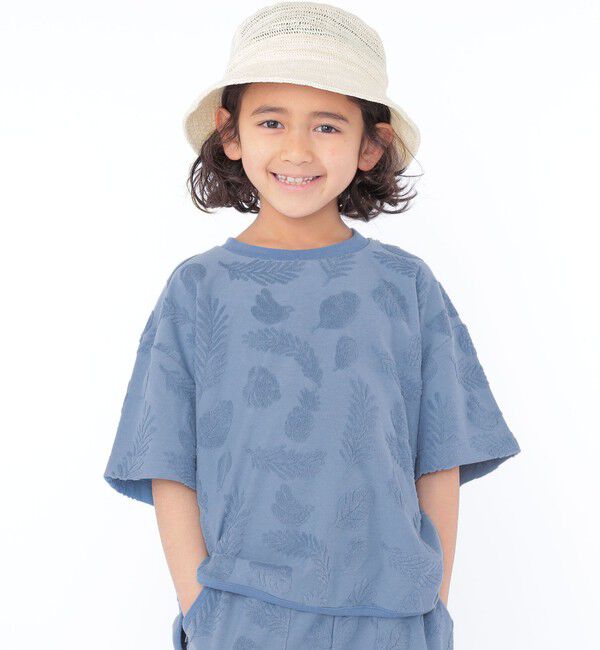 SHIPS KIDS「SHIPS KIDS:100～130cm / パイル ジャカード TEE」|Tシャツ・カットソー|ブルー