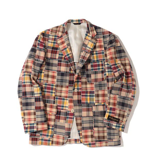 SHIPS「Southwick: CAMBRIDGE パッチワーク マドラスチェック 3B ジャケット」|テーラードジャケット|ベージュ系