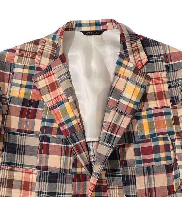 SHIPS「Southwick: CAMBRIDGE パッチワーク マドラスチェック 3B ジャケット」|テーラードジャケット|