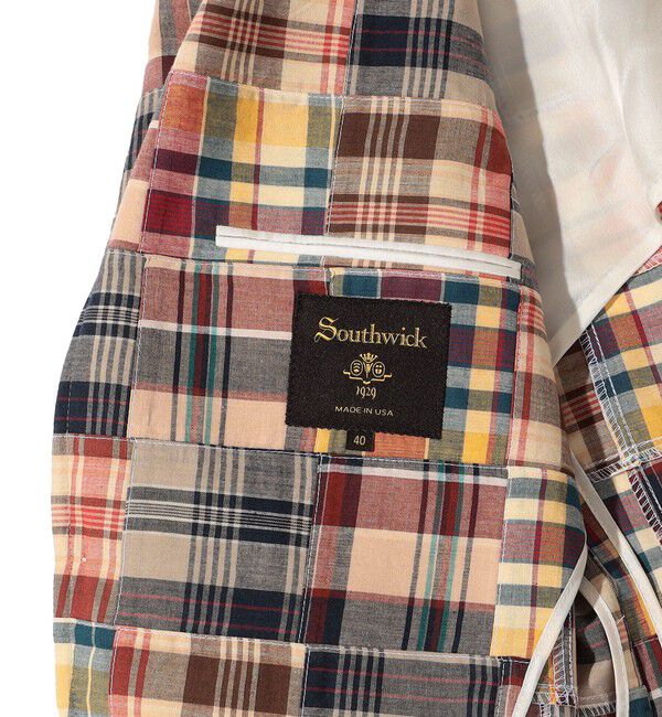 SHIPS「Southwick: CAMBRIDGE パッチワーク マドラスチェック 3B ジャケット」|テーラードジャケット|