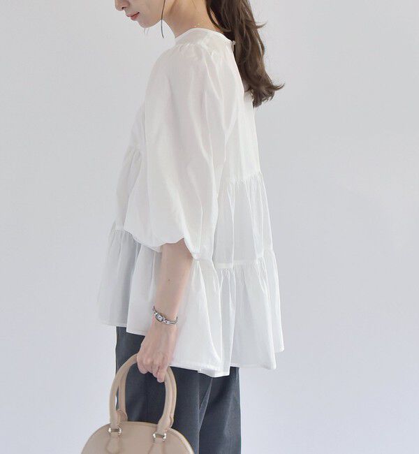 quaranciel「quaranciel:〈手洗い可能〉ボイル パフスリーブ ティアード ブラウス」|シャツ・ブラウス|
