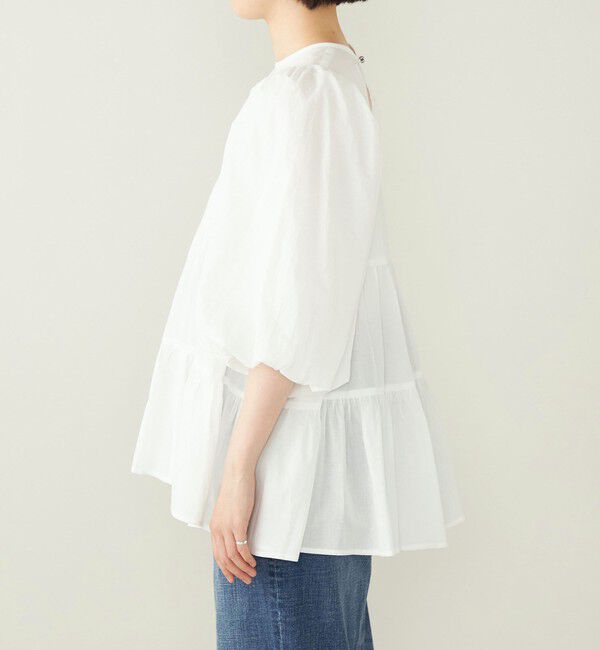 quaranciel「quaranciel:〈手洗い可能〉ボイル パフスリーブ ティアード ブラウス」|シャツ・ブラウス|