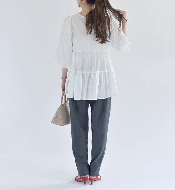 quaranciel「quaranciel:〈手洗い可能〉ボイル パフスリーブ ティアード ブラウス」|シャツ・ブラウス|