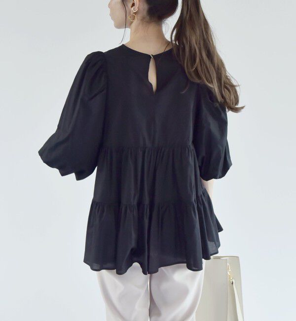 quaranciel「quaranciel:〈手洗い可能〉ボイル パフスリーブ ティアード ブラウス」|シャツ・ブラウス|