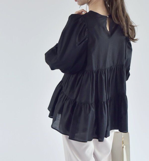 quaranciel「quaranciel:〈手洗い可能〉ボイル パフスリーブ ティアード ブラウス」|シャツ・ブラウス|