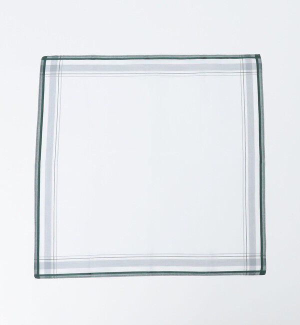 SHIPS「GRAZIINA: カラー パイピング ポケットチーフ」|ハンカチ|グリーン