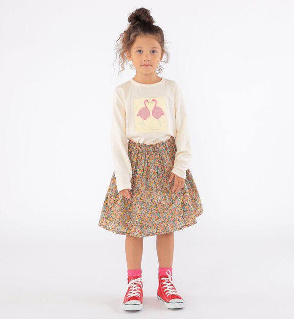 SHIPS KIDS「SHIPS KIDS:100～130cm / ツイン バード フェイクファー 長袖 TEE」|Tシャツ・カットソー|