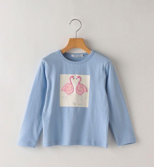 SHIPS KIDS「SHIPS KIDS:100～130cm / ツイン バード フェイクファー 長袖 TEE」|Tシャツ・カットソー|