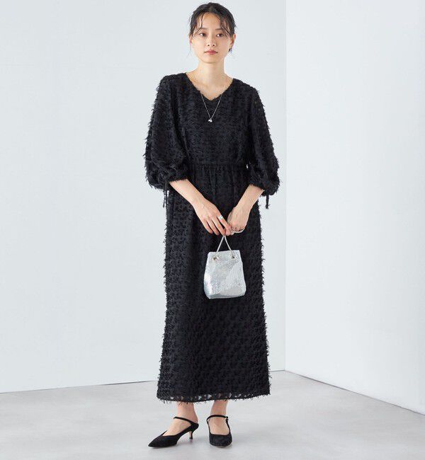 SHIPS for women「〈洗濯機可能 / セレモニー対応可〉kaene:フリンジ 袖 ボリューム ワンピース ◇」|ワンピース|