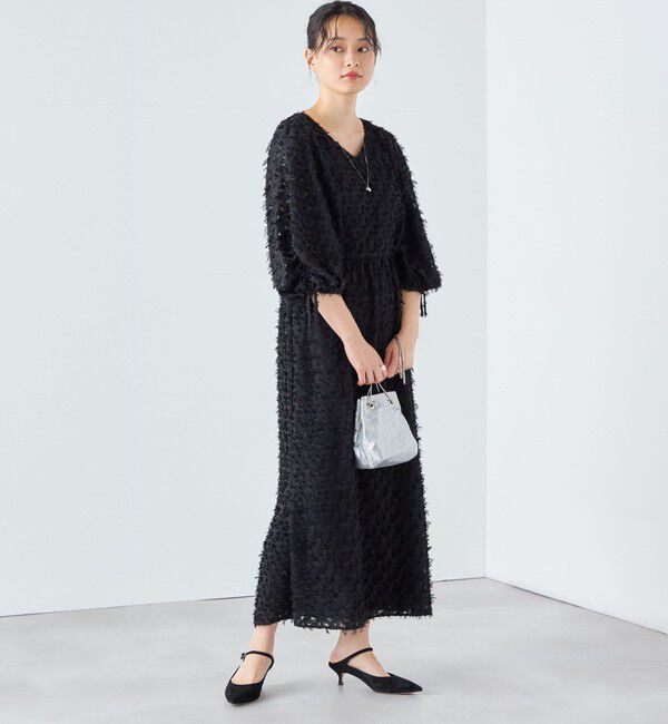 SHIPS for women「〈洗濯機可能 / セレモニー対応可〉kaene:フリンジ 袖 ボリューム ワンピース ◇」|ワンピース|