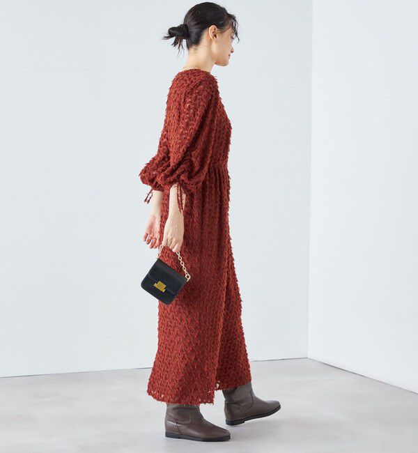 SHIPS for women「〈洗濯機可能 / セレモニー対応可〉kaene:フリンジ 袖 ボリューム ワンピース ◇」|ワンピース|