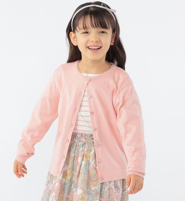 SHIPS KIDS「SHIPS KIDS:100～130cm / リバティ カーディガン」|カーディガン|ピンク