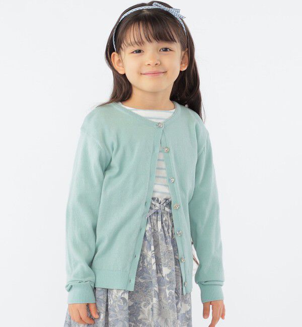 SHIPS KIDS「SHIPS KIDS:100～130cm / リバティ カーディガン」|カーディガン|ライトグリーン