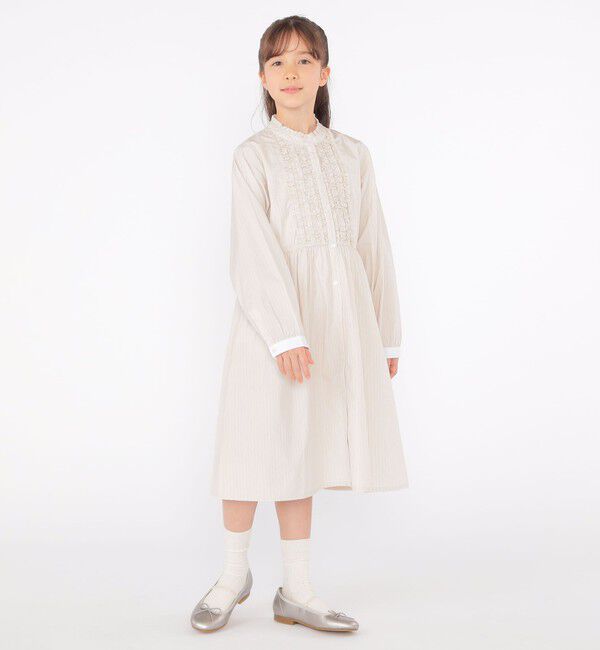 SHIPS KIDS「SHIPS KIDS:140～150cm / フリル シャツ ワンピース」|ワンピース|