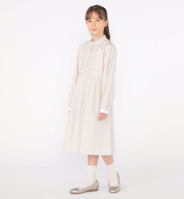 SHIPS KIDS「SHIPS KIDS:140～150cm / フリル シャツ ワンピース」|ワンピース|