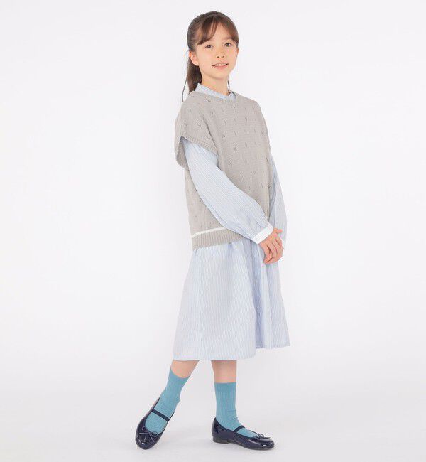 SHIPS KIDS「SHIPS KIDS:140～150cm / フリル シャツ ワンピース」|ワンピース|