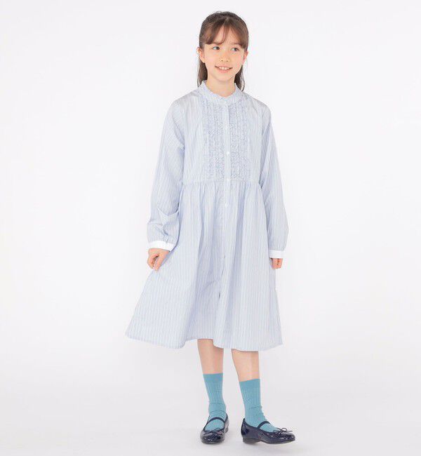 SHIPS KIDS「SHIPS KIDS:140～150cm / フリル シャツ ワンピース」|ワンピース|