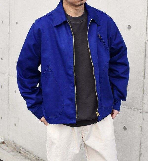 SHIPS any「【SHIPS any別注】 HELLO FOX: ミリタリー ジップ ブルゾン (セットアップ対応)◇」|ブルゾン・スタジャン|ブルー